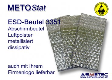ESD-Abschirmbeutel 3351, Luftpolstertasche, 250 x 300 mm, 50 St je Packung