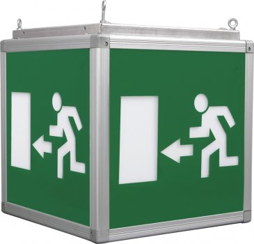 LED-Emergency Exit luminaire LES-416, IP40, maintained, 3D