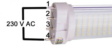 LED-Kompaktröhre 2G11-18IM-5630, 230 Volt, 18 Watt, warmweiß, E