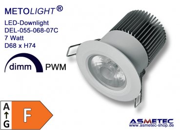 LED-Downlight RD07C-055-068, 7W, warmweiß, klar