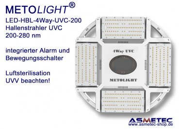 LED-HBL-4Way-UVC-200, UVC-Hallenleuchte 200-280 nm, 200 Watt