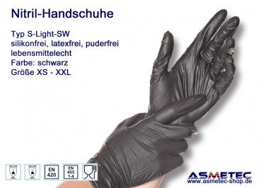 Nitril-Handschuh S-Light - Größe S, schwarz