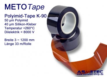 METOTAPE K-90-019 Polyimid tape, 19 mm wide, 2 Mil / 50 µm