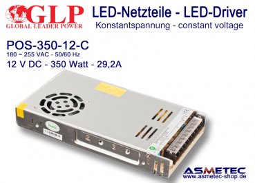 LED power supply 12 VDC,  350 Watt, 22 A, open frame, IP20