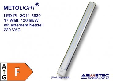 LED-PL-tube, 2G11-17E-5630, 230 Volt, 17 Watt, nature white,  F