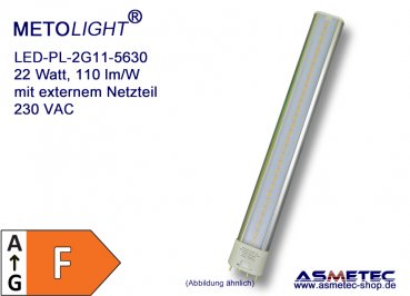 LED-PL-tube, 2G11-22E-NW-5630, 230 Volt, 22 Watt, nature white,  F