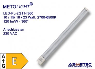 LED-PL-tube, 2G11-18I-NWM-360, 18 Watt, nature white, 360°, matted
