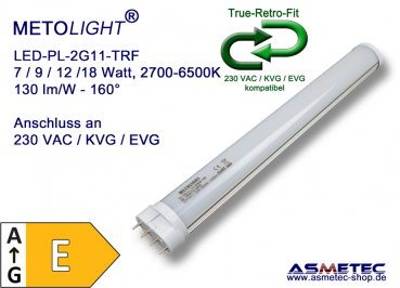 LED-PL-tube, 2G11-18-NWM-TRF, 18 Watt, nature white, E
