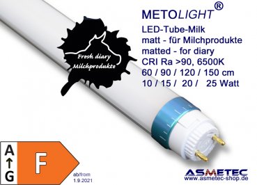LED-Röhre-150-8MILK-25WM, 150 cm, CRI 90, für Milchprodukte