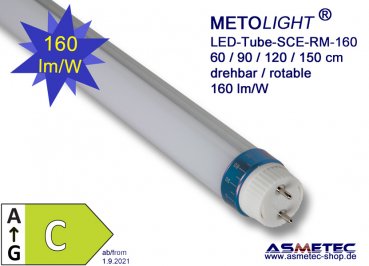 METOLIGHT LED-Tube-060-SCE-RM-160, 60 cm, 9 Watt, T8, 1420 lm, matted, cold white