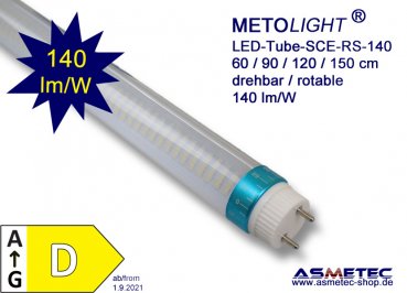 METOLIGHT LED-Röhre-060-SCE-RS, 60 cm, 10 Watt, T8, 1300 lm, Streulinse, tagweiß