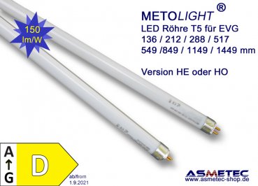 METOLIGHT LED tube T5 - 212 mm - 4 Watt for electronic ballast - www.asmetec-shop.de