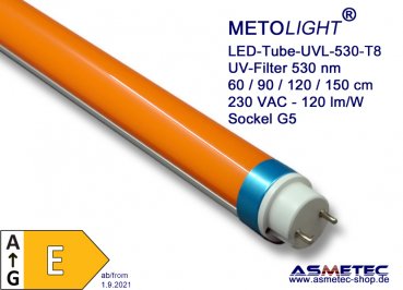 METOLIGHT LED-Tube-UVL-530-060-T8-10W,  60 cm, 10 Watt, 530 nm, replaces T8 CFL tubes