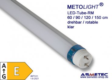 METOLIGHT LED-tube VDE-RM 60 cm, 10 Watt, 1100 lm, warm white, matt, A++ - wwww.asmetec-shop.de
