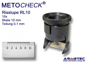 crack magnifier-RL10, 10x - www.asmetec-shop.de