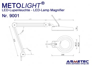 Metolight LED Lamp Magnifier 9001