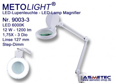 METOLIGHT LED Lamp Magnifier 9003-3, 1.75x, 12 Watt, 1200 lm