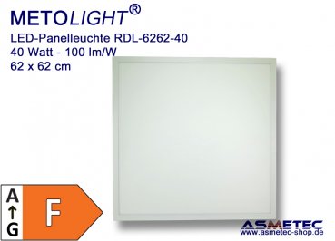 LED panel light 6262-40W-WW-100, 40 Watt, 3400 lm, warm white