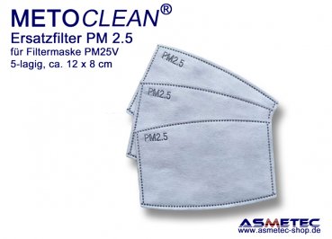 METOCLEAN Ersatzfilter für Behelfsmaske PM25V, Beutel mit 10 Stück