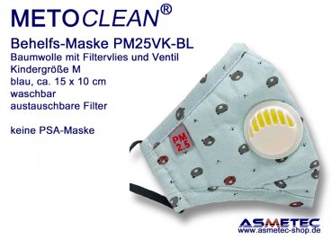 METOCLEAN Children Anti Dust Face Mask PM25VK-VK, blue, washable