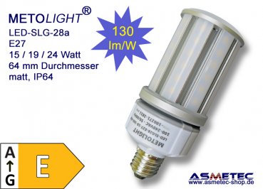 METOLIGHT LED-Lamp SLG28, E27 - 15 Watt - 360°, 1800 lm, warm white