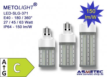 METOLIGHT LED-street bulb SLG371, 27 Watt, 180_360°, warm white, IP64 - www.asmetec-shop.de