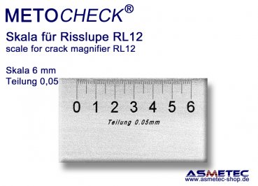 METOCHECK Skala für Risslupe RL12, Edelstahl