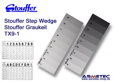 Stouffer TX9-1, 9 step transmission step wedge, set of 2 scales