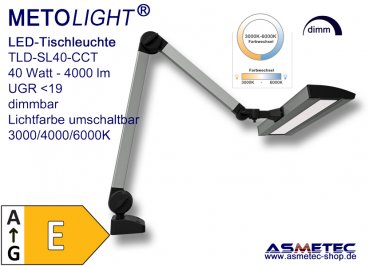 METOLIGHT LED-Table Light TLD-SL40-CW - 40 Watt - 4000 lm, dimmable, adjustable light colour