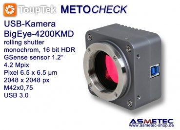 USB-Camera Touptek-BigEye-4500KMD, M42x0,75 mm,  4.2 MPix, USB 3.0, monochrome