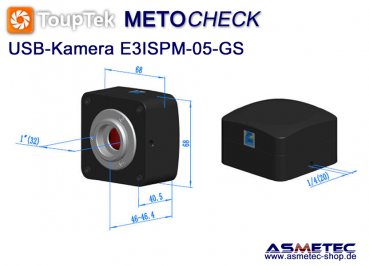 Touptek USB-camera  E3ISPM-05-GS, 5MP - www.asmetec-shop.de