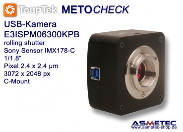 USB-Kamera Touptek E3ISPM-06300KPB, 6.3 MPix, USB 3.0