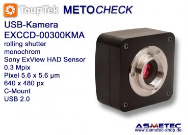 USB-Kamera Touptek EXCCD-00300KMA, 0.3 Mp, USB 2.0, CCD-sensor, monochrom, Teleskopkamera