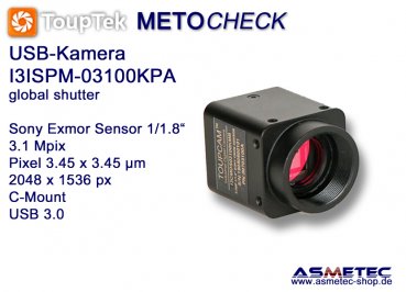 USB-Kamera Touptek I3ISPM-03100KPA,  3.1 MPix, USB 3.0, global shutter