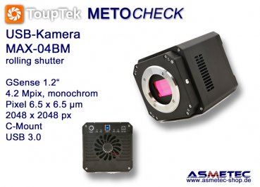 USB-Kamera Touptek MAX-04BM,  4.2 MPix, monochrome, USB 3.0, C-Mount