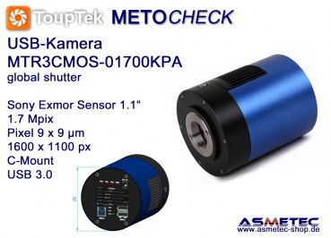USB-Kamera Touptek MTR3CMOS-01700-KPA,  1,7 MPix, USB 3.0, global shutter