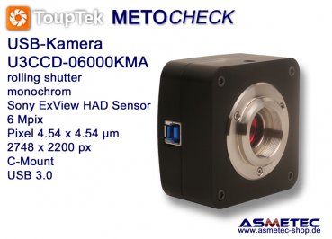 USB-Kamera Touptek U3CCD-06000KMA,  6 Mp, USB 3.0, CCD-sensor, monochrom, Astrofotografie