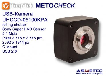 USB-Kamera Touptek UHCCD-05100KPA, 5.1 Mp, USB 2.0, CCD-sensor, Teleskopkamera