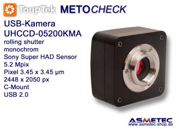 USB-Kamera Touptek UHCCD-05200KMA, 5.2 Mp, USB 2.0, CCD-sensor, monochrom, Astrofotografie