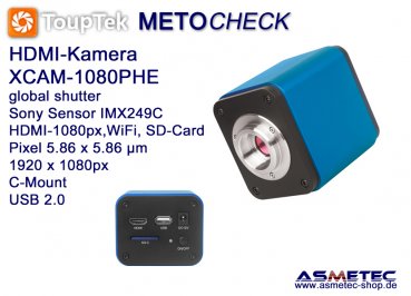 USB-Kamera Touptek XCAM-1080PHE, HDMI-1080p, Wifi, USB 2.0, global shutter