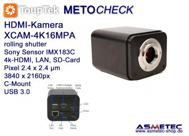 USB-Kamera Touptek XCAM-4K16MPA, 4k-HDMI, LAN, USB 3.0