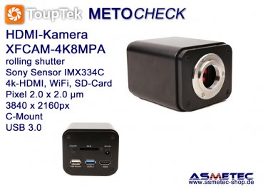 USB-Kamera Touptek XFCAM-4K8MPA, 4k-HDMI, WiFi, Autofokus, USB 3.0