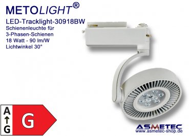 LED-Tracklight 30918bw, 18 Watt, 30°, natur weiß
