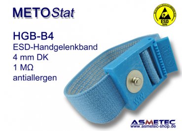 ESD wristband HGB-B4, 4 mm snap, anti allergen - www.asmetec-shop.de