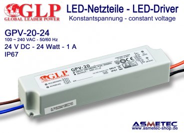 LED driver GLP GPV-20-24, 24 Volt DC, 24 Watt