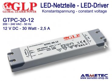 Schaltnetzteil GLP GTPC-30-12, 12 Volt DC, 30 Watt
