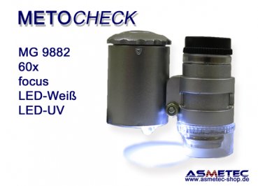 METOCHECK-MG-9882-UV-LED, 60x, pocket microscope - www.asmetec-shop.de