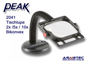 PEAK-2041 table loupe 2x with goose neck -  www.asmetec-shop.de