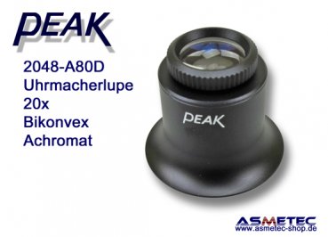 PEAK 2048-A80D, Uhrmacherlupe, 20fach, achromat