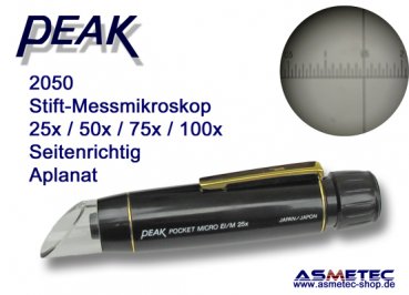 PEAK 2050-25 Stiftmikroskop seitenrichtig, 25fach - www.asmetec-shop.de